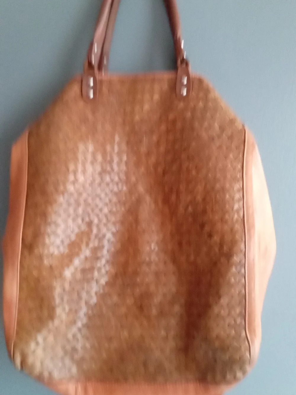 Woven Tote Handbag in Tan‎
